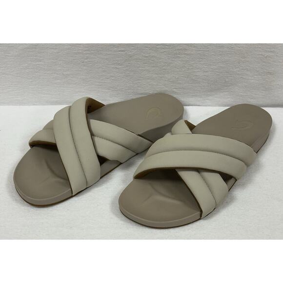 Olukai Hila Women’s Size 10 Comfort Slide Slip On Sandals Cloudy Lt Taupe EUC - Picture 2 of 7